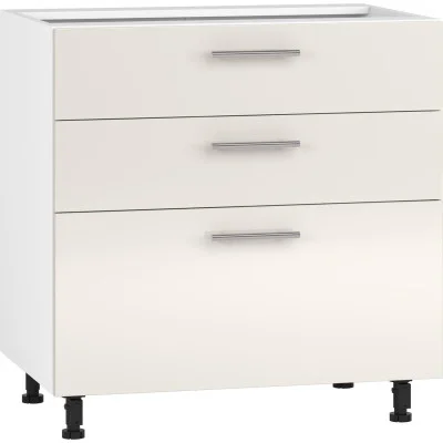 Bedside table with drawers VENTO D3S-60/82, beige